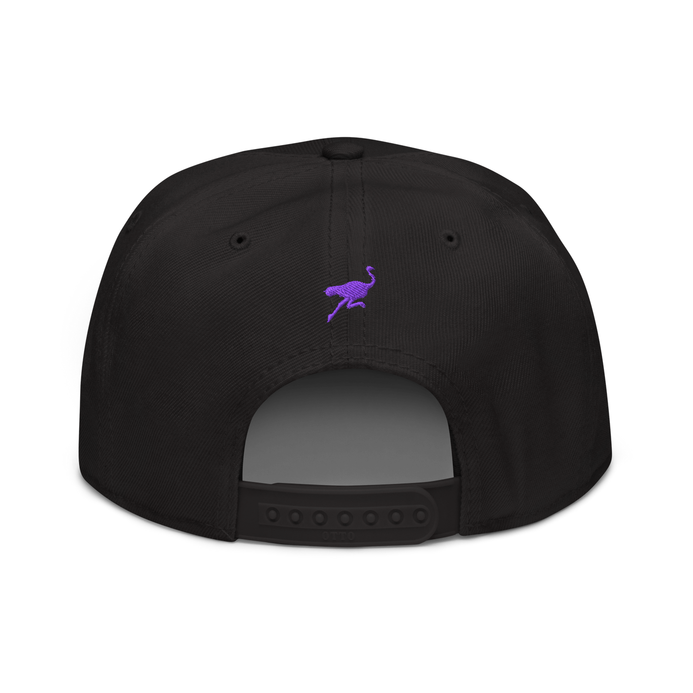 Zap It nostr snapback hat in Black, back view.