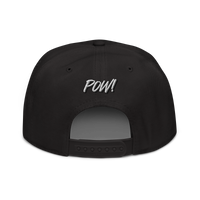 POW! Bitcoin-Snapback-Cap in Schwarz, Rückansicht.
