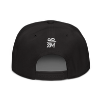 Infinity / 21M bitcoin snapback hat in Black, back view.