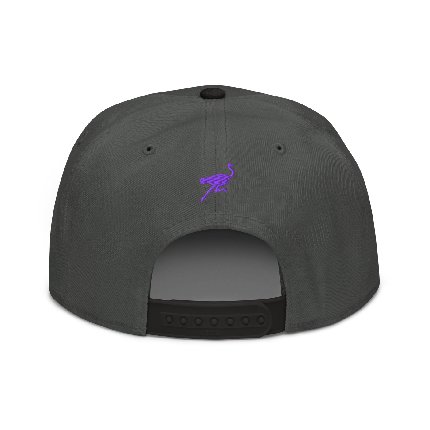 Nostr nostr snapback hat in Black / Charcoal gray / Charcoal gray, back view.