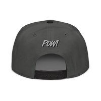 POW! Bitcoin-Snapback-Cap in Schwarz / Anthrazitgrau, Rückansicht.