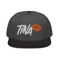 Front view of a charcoal grey and black bitcoin snapback hat.