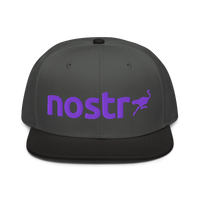 Nostr nostr snapback hat in Black / Charcoal gray / Charcoal gray, front view.