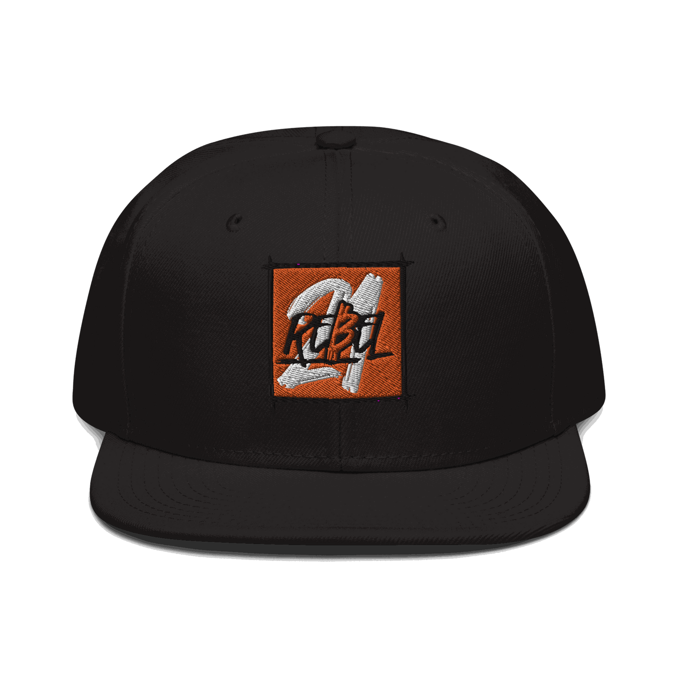 Black 21 Rebel Bitcoin snapback hat with flat visor and grey under visor