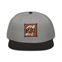 Black 21 Rebel Bitcoin snapback hat with structured high-profile design and grey under visor