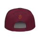 Back view of a burgundy maroon bitcoin snapback hat.