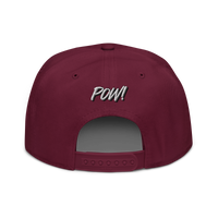 POW! Bitcoin-Snapback-Cap in Bordeaux, Rückansicht.