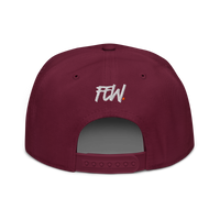 Few. bitcoin snapback hat in Burgundy, back view.