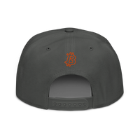Circuit Board bitcoin snapback hat in Charcoal gray, back view.