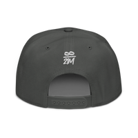 Infinity / 21M bitcoin snapback hat in Charcoal gray, back view.