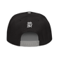 Back view of a black and grey bitcoin snapback hat.