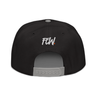 Few. bitcoin snapback hat in Gray / Black / Black, back view.