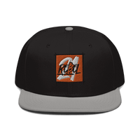 Black 21 Rebel Bitcoin Snapback Hat with flat visor and grey under visor