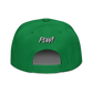 Back view of a green and black bitcoin snapback hat.