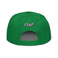 POW! Bitcoin-Snapback-Cap in Kellygrün, Rückansicht.