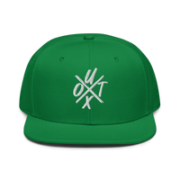UTXO bitcoin snapback hat in Kelly Green, front view.