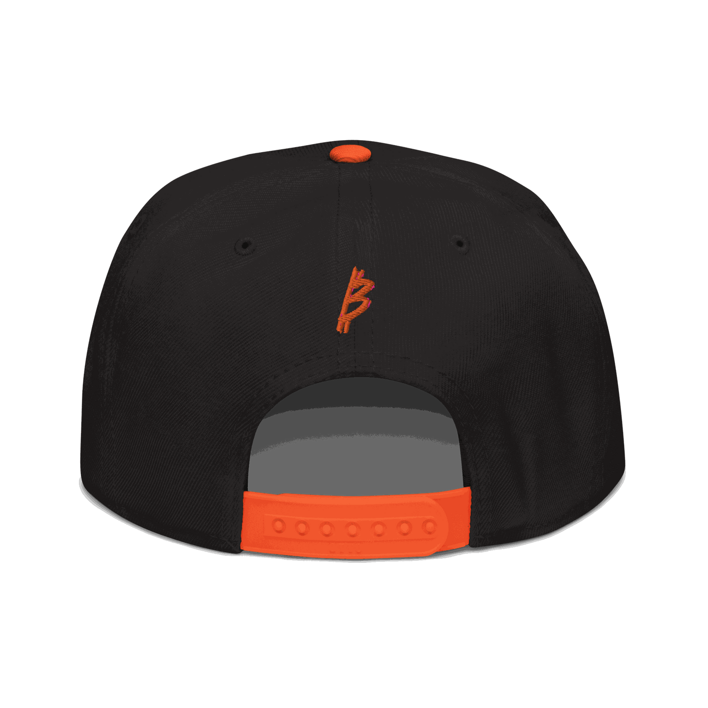Black 21 Rebel bitcoin snapback hat with structured high-profile design and grey under visor