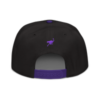 Zap It nostr snapback hat in Purple / Black / Black, back view.