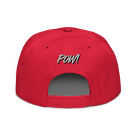 POW! Bitcoin-Snapback-Cap in Rot, Rückansicht.