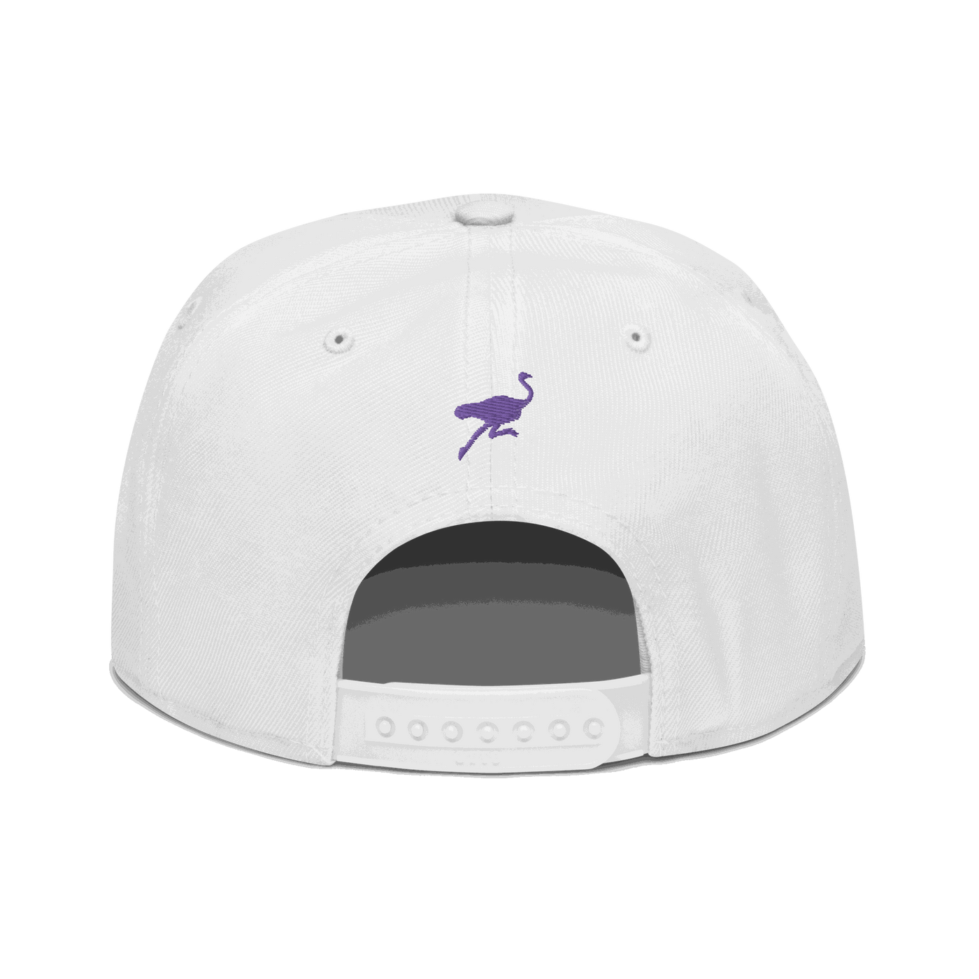 Black Nostr Snapback Hat with ostrich logo and flat visor