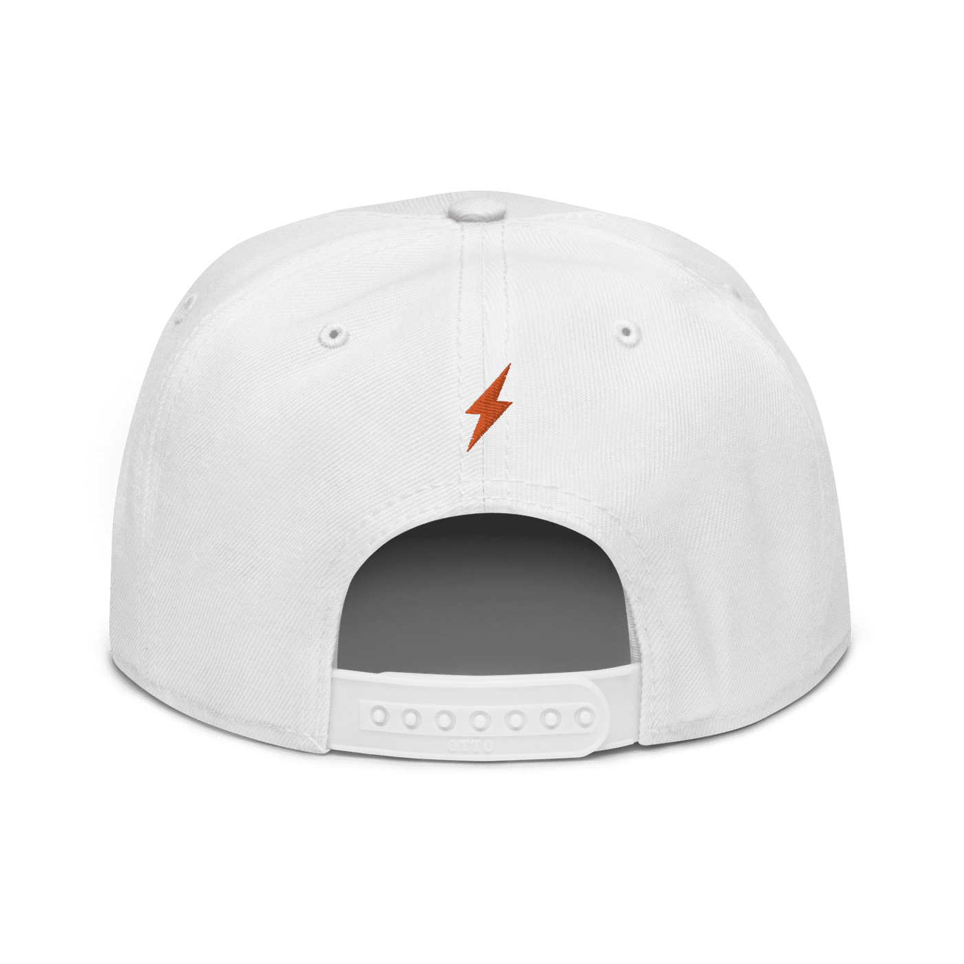 Black Bitcoin snapback hat featuring Lightning payment protocol logo with flat visor and grey under visor