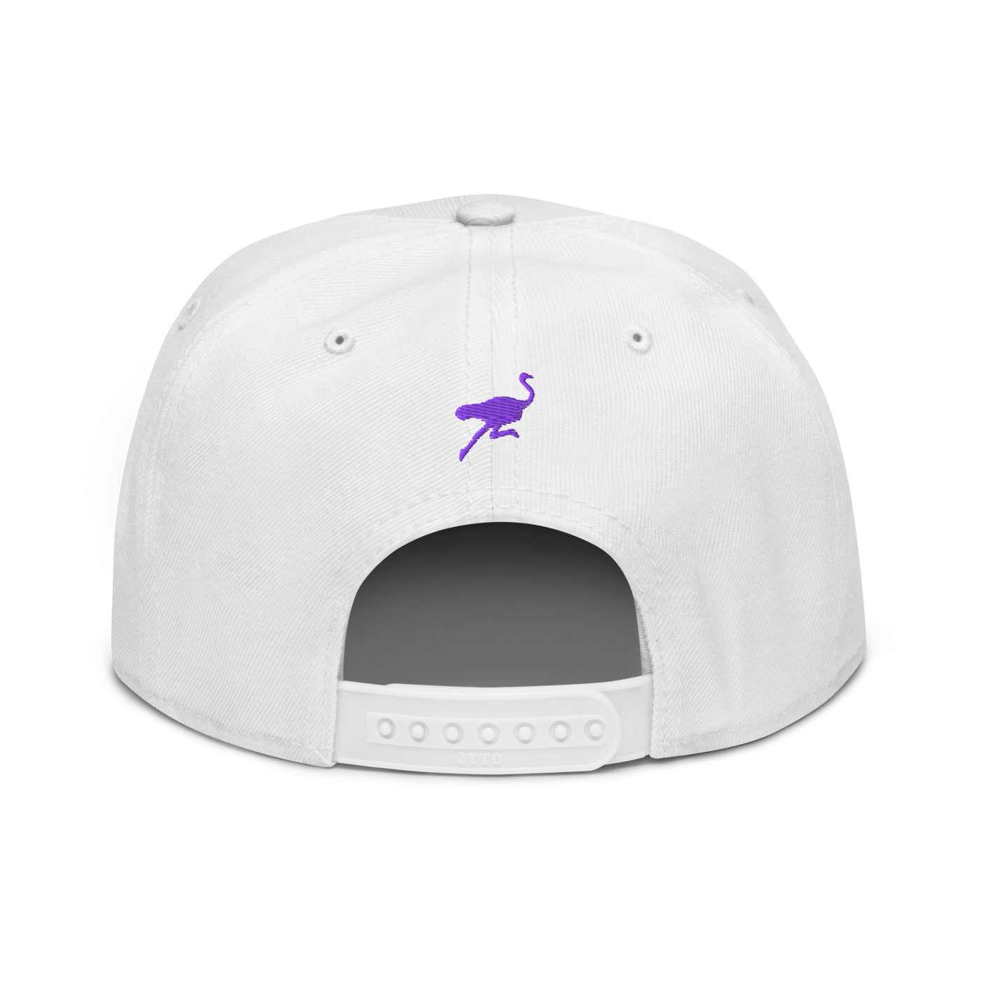 Nostr nostr snapback hat in White, back view.