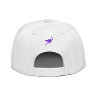 Nostr nostr snapback hat in White, back view.