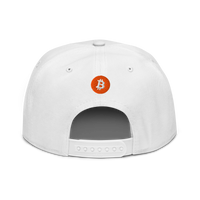 Einundzwanzig bitcoin snapback hat in White, back view.
