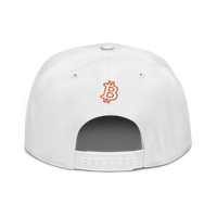 Circuit Board bitcoin snapback hat in White, back view.