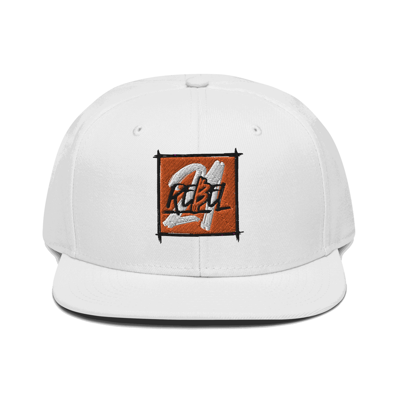 Black 21 Rebel Bitcoin snapback hat with structured high-profile design and flat grey under visor