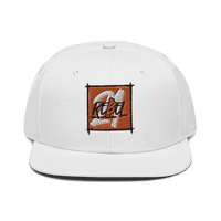 Black 21 Rebel Bitcoin snapback hat with structured high-profile design and flat grey under visor
