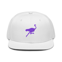 Nostrich nostr snapback hat in White, front view.
