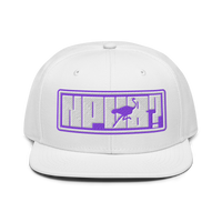 nPub? nostr snapback hat in White, front view.