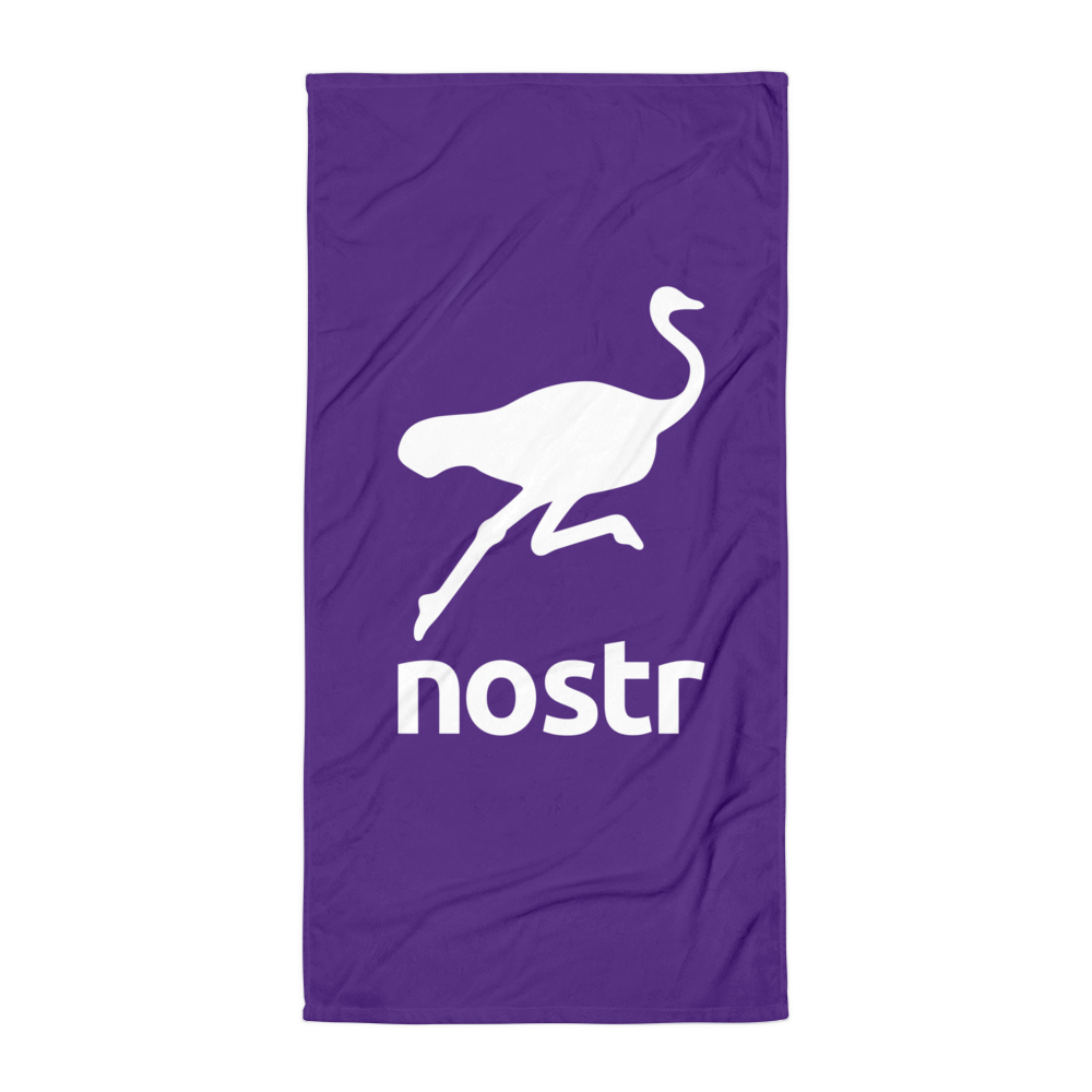 Front view of a purple nostr towel.