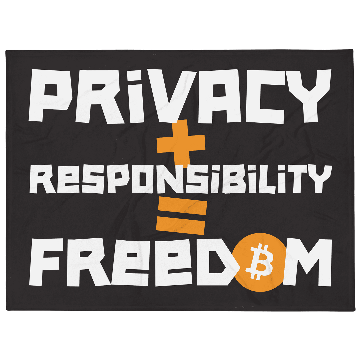 Privacy + Responsibility = Freedom | Bitcoin Throw Blanket