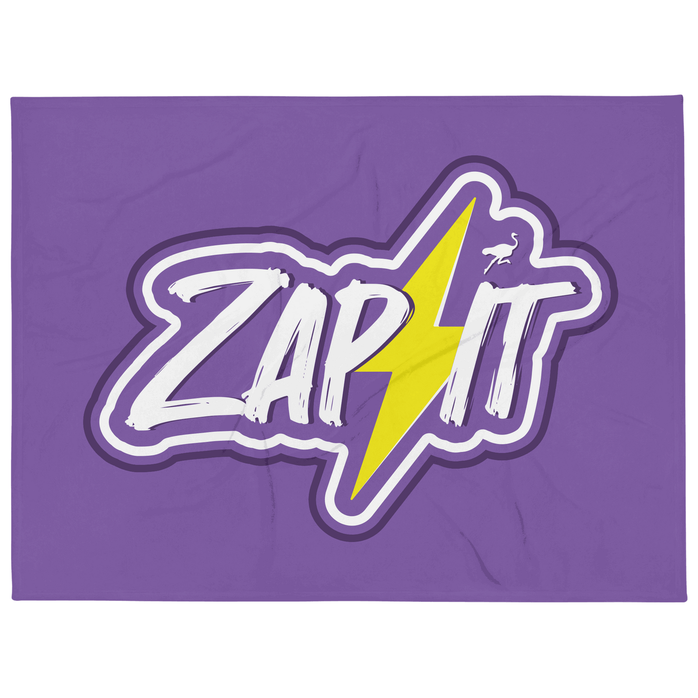 Soft silk touch Nostr throw blanket with Zap It design, 60x80 inches, white reverse, machine washable