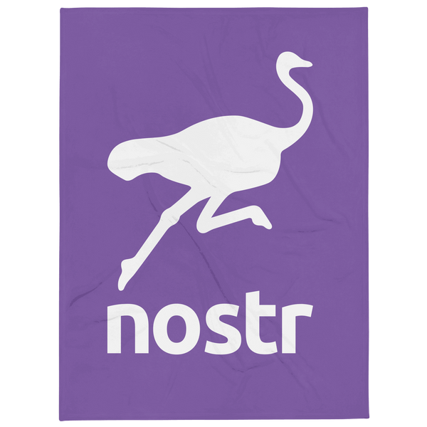 Nostr throw blanket with soft silk touch fabric and bitcoin-themed design, ideal for cozy home decor