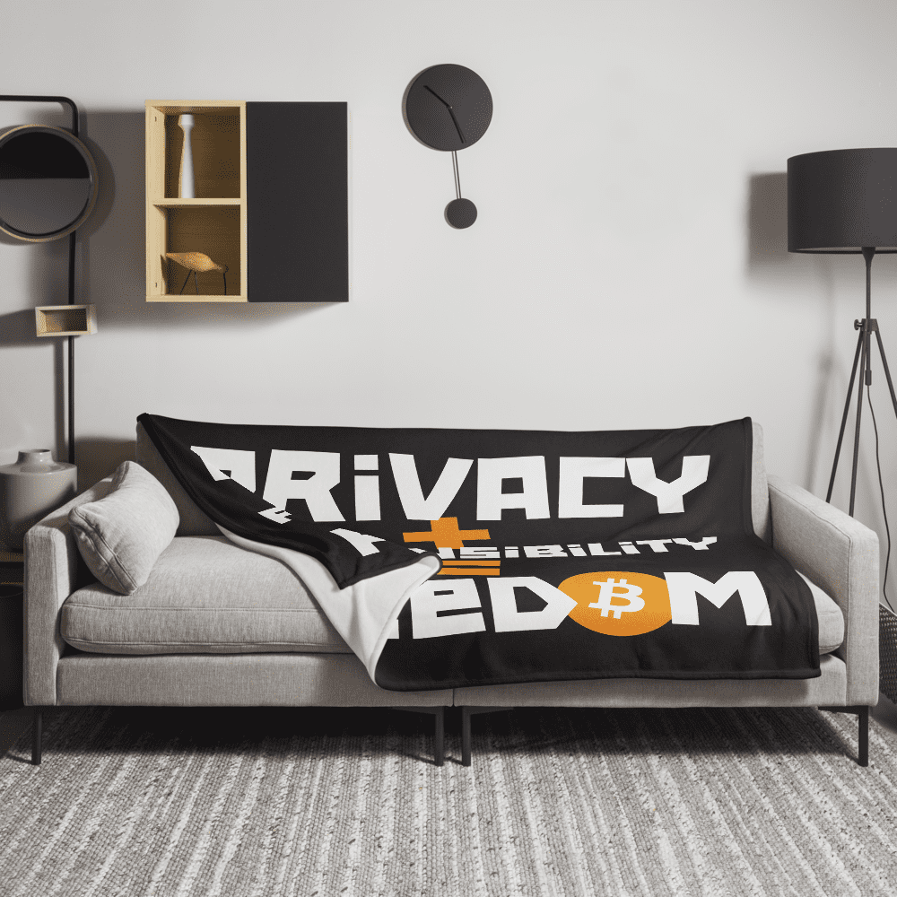 Privacy + Responsibility = Freedom | Bitcoin Throw Blanket