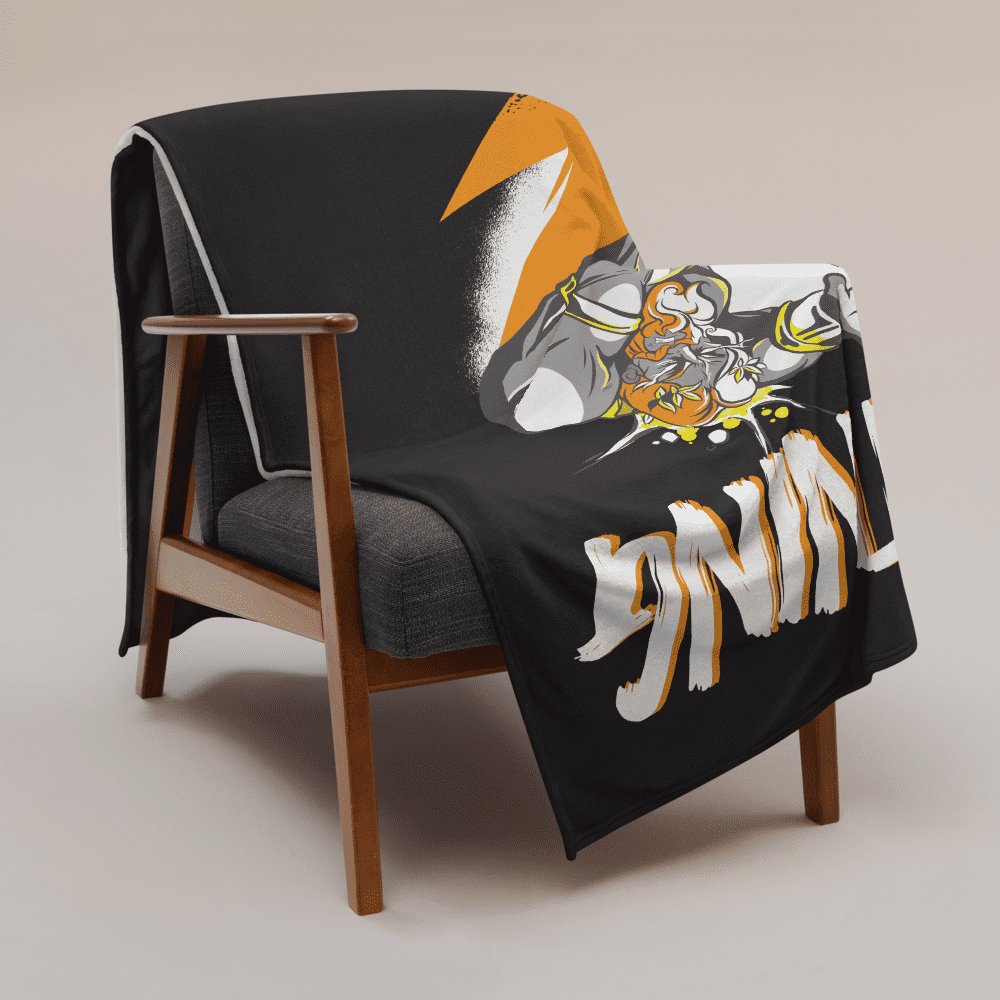 Zeus Supporter Bitcoin throw blanket with silk touch fabric and white reverse side