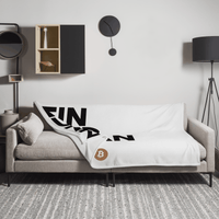 Einundzwanzig movement bitcoin throw blanket with soft silk touch and white reverse side