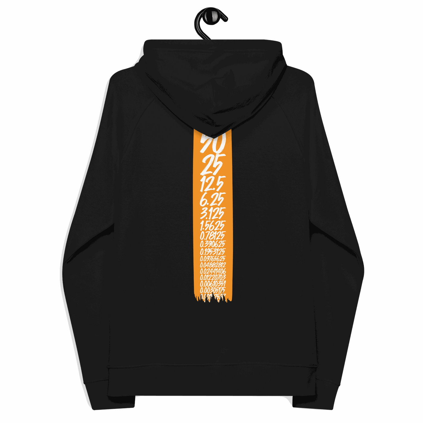Eco-friendly Bitcoin Halving certified raglan hoodie with sustainable logos
