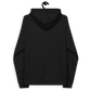 Back view of a black nostr DVM hoodie.