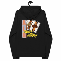 Certification logos for Michael Monday Anarcho Late Night eco raglan hoodie