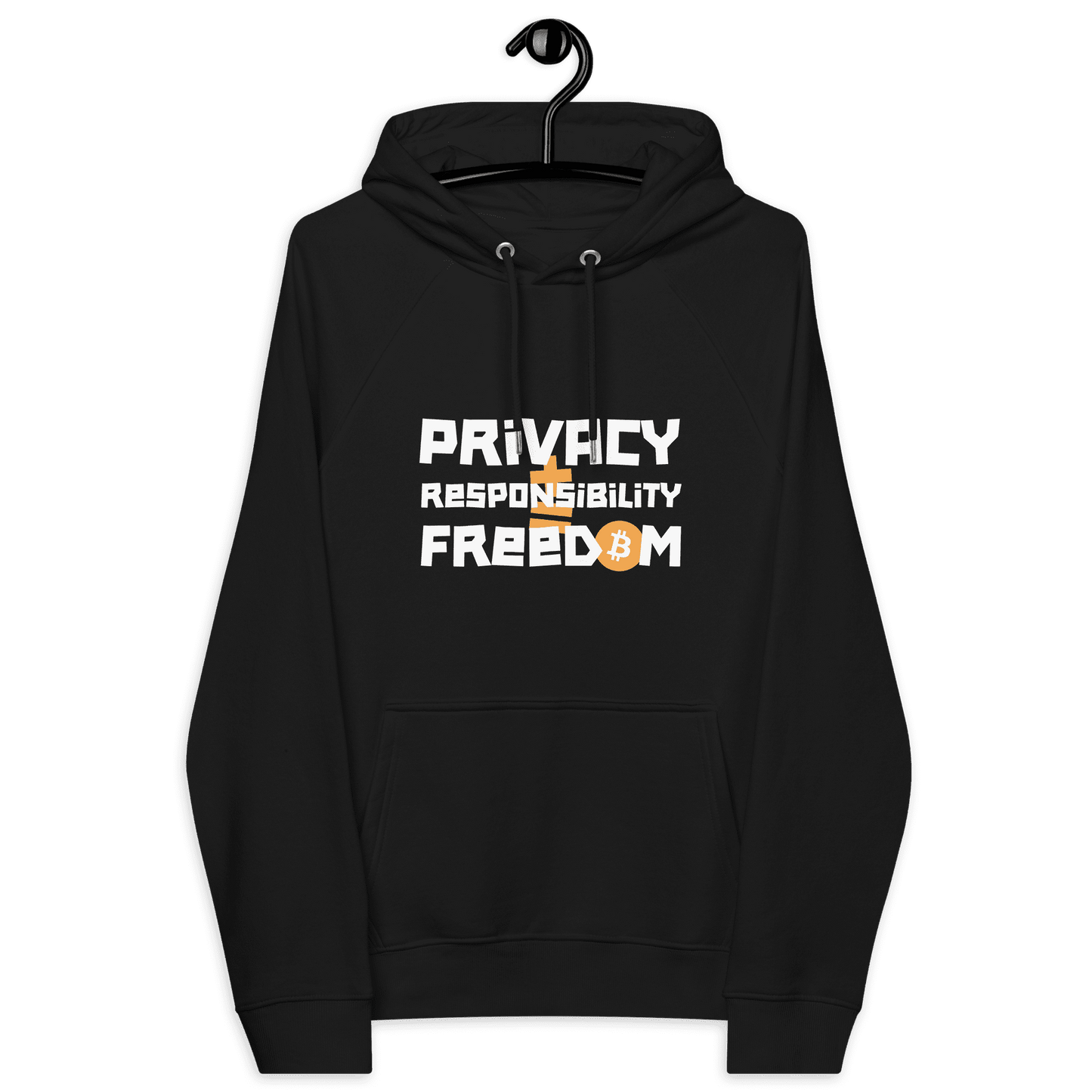 Privacy + Responsibility = Freedom Unisex-Öko-Raglan-Kapuzenpullover