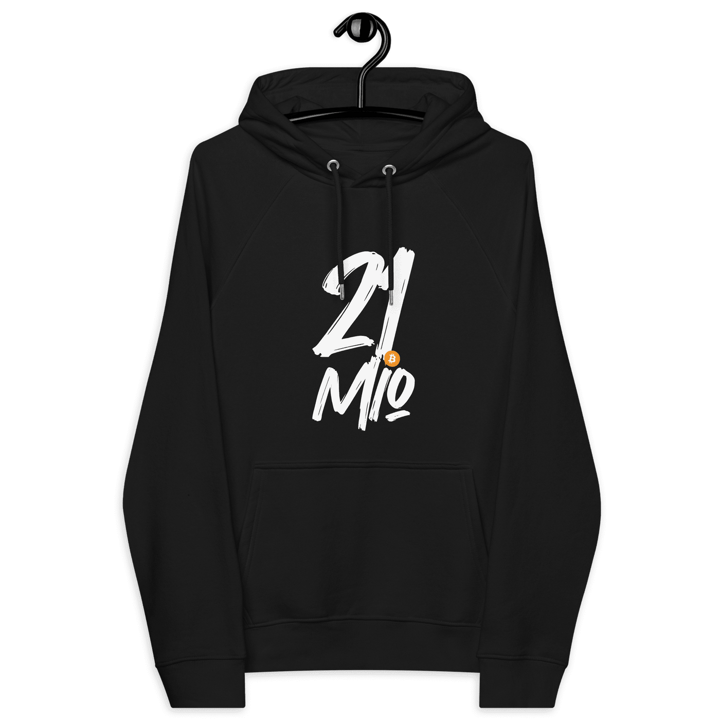 Eco-friendly 21 Million Hoodie with Bitcoin design and sustainability certifications