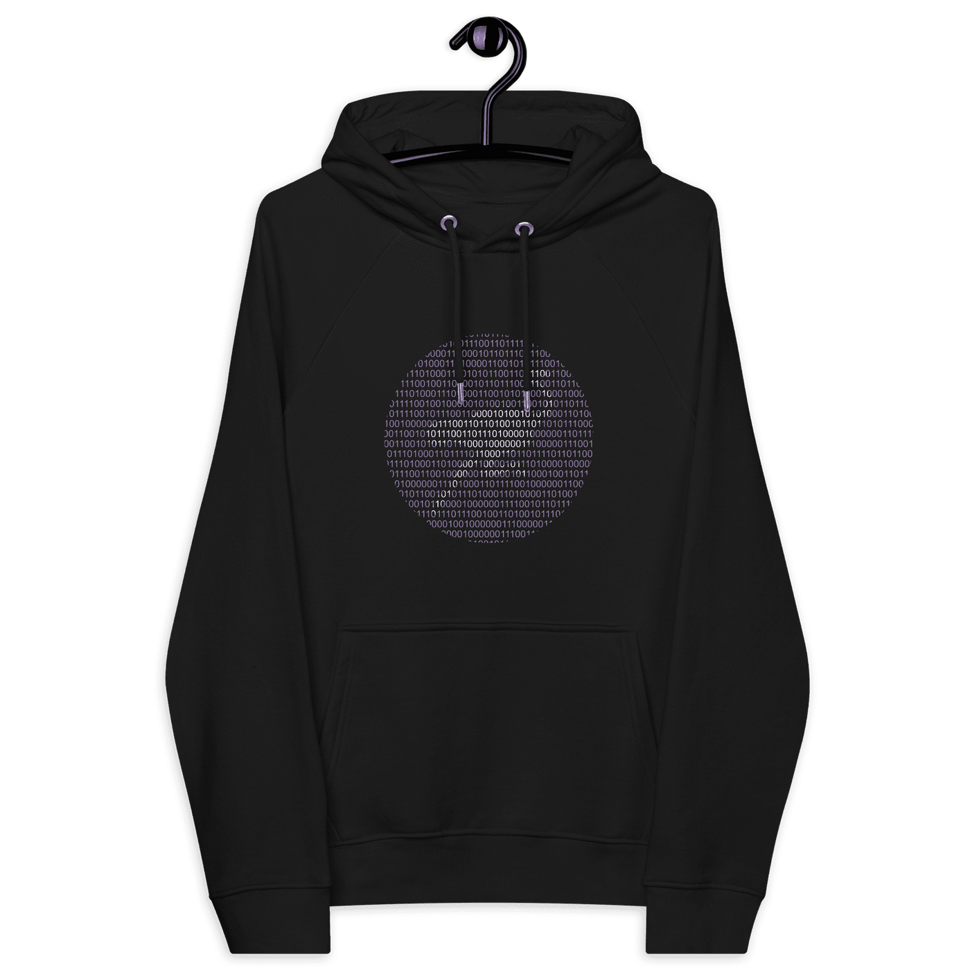 Certified eco-friendly logos for Nostr Binary Eco Raglan Nostr Hoodie