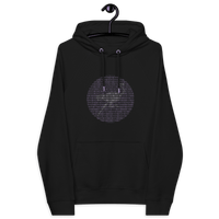 Certified eco-friendly logos for Nostr Binary Eco Raglan Nostr Hoodie