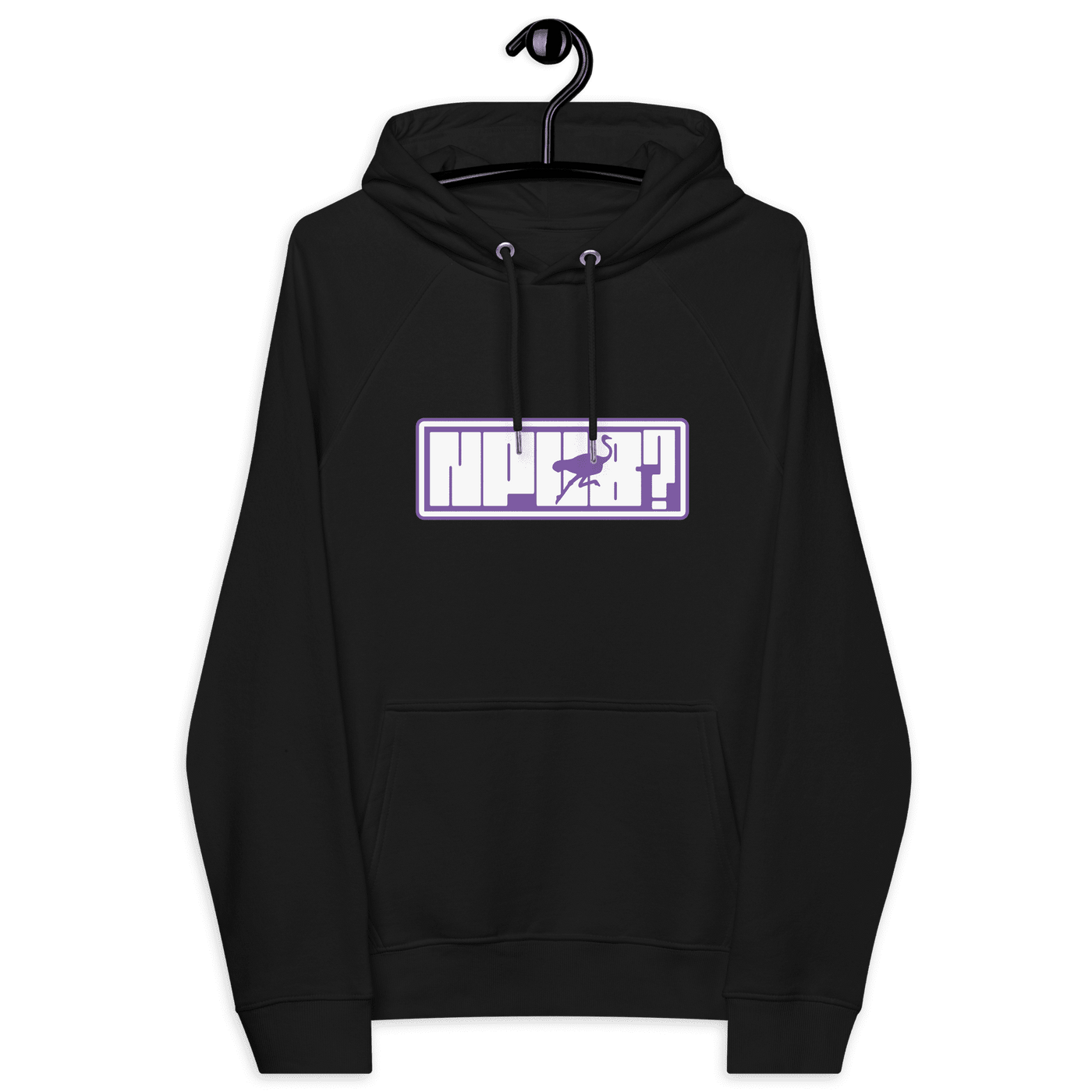 nPub Nostr Hoodie with eco-friendly certification badges including OEKO-TEX, PETA, GOTS, OCS, and GRS