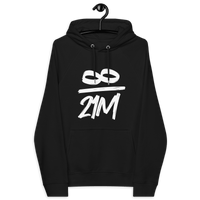 Infinity 21M Eco Raglan Bitcoin hoodie with sustainable certifications logos