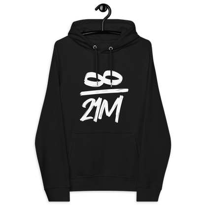 Front view of a black bitcoin hoodie.